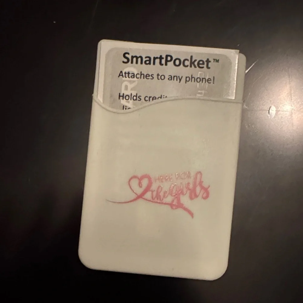 White Phone Card Holder / here for the girls
